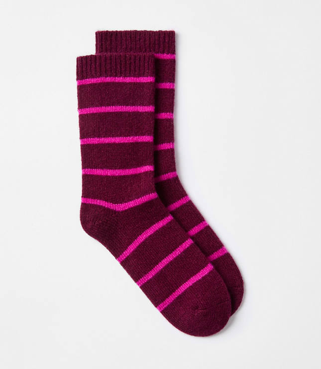 Cashmere Crew Socks - Deep Ruby