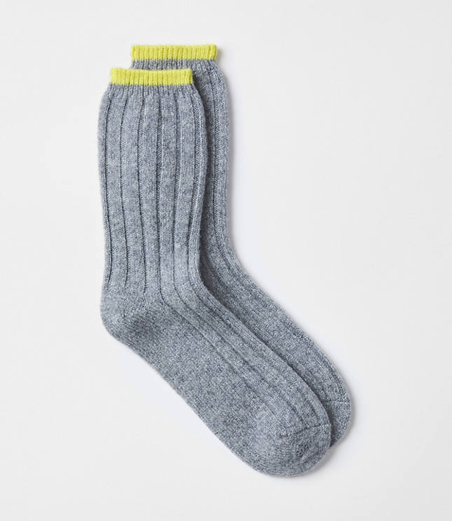 Cashmere Crew Socks - Dusk Grey Melange