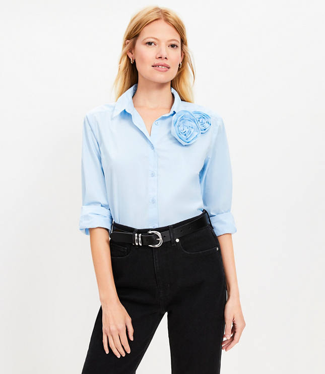 Petite Rosette Poplin Everyday Relaxed Shirt