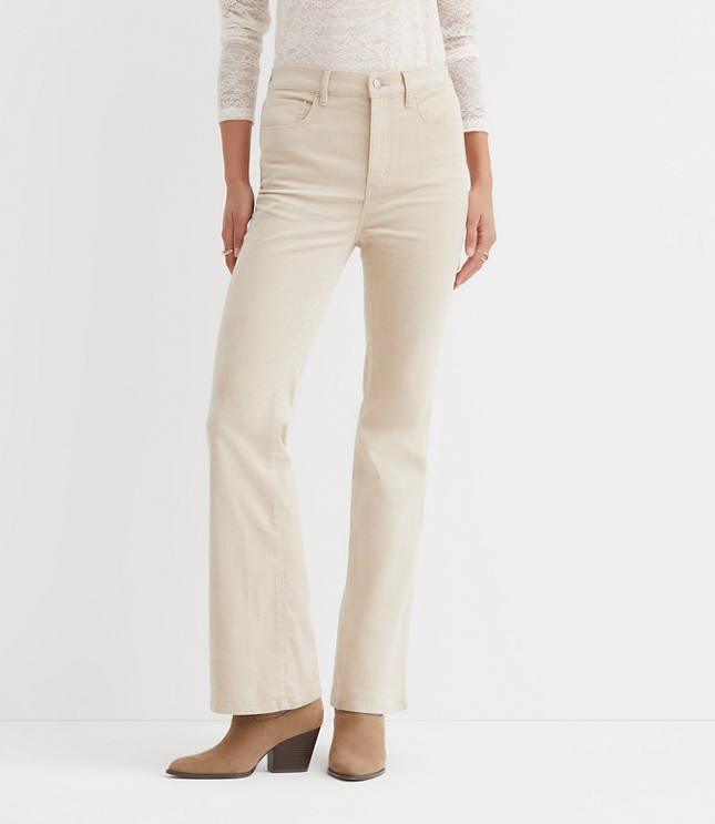 Curvy Slim Flare Pants Corduroy