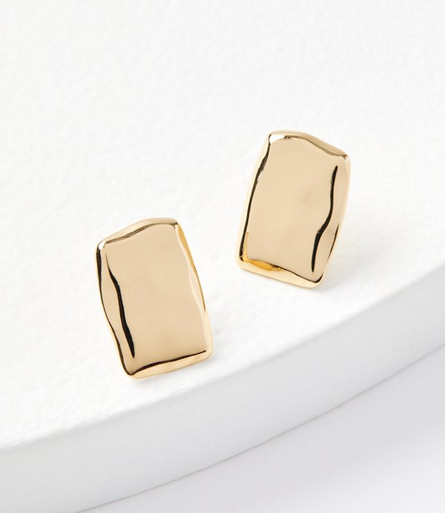 Metal Bow Earrings - Goldtone