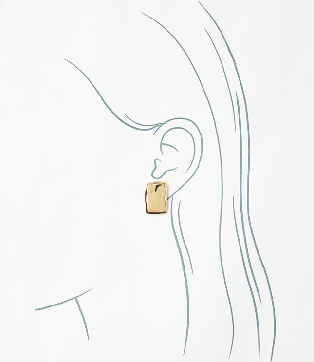 Metal Bow Earrings - Goldtone