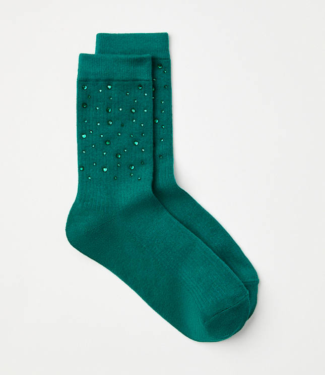 Sparkle Embellished Crew Socks