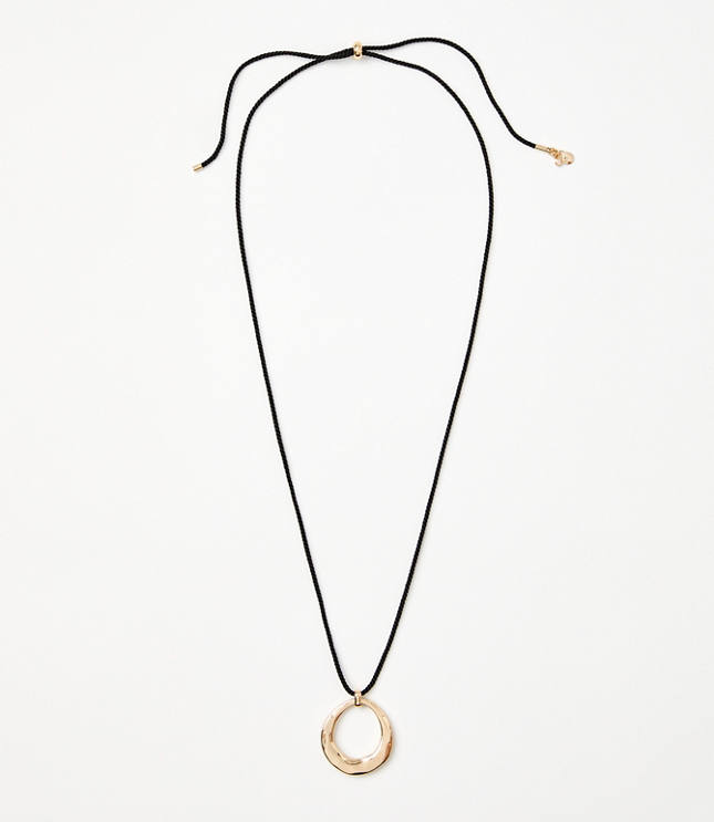 Loft Molded Circle Cord Pendant Necklace