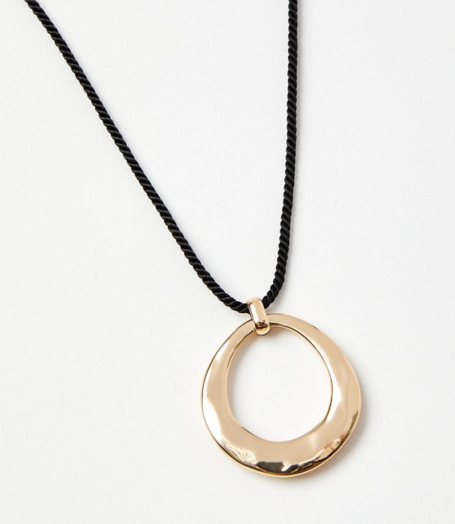 Molded Circle Cord Pendant Necklace