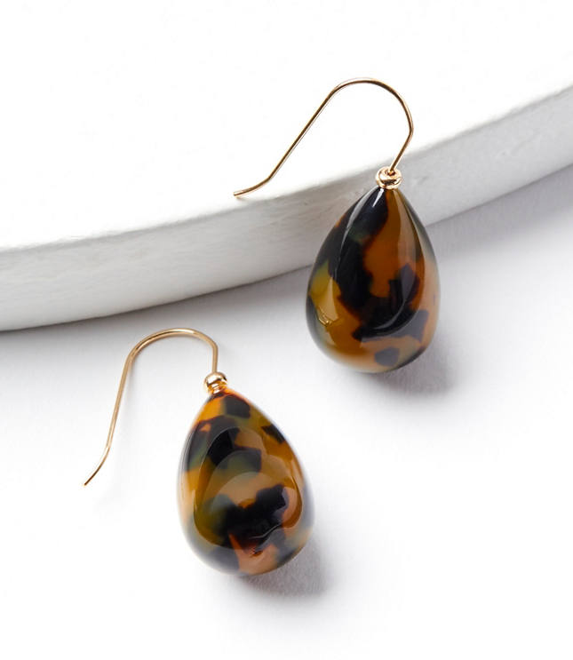 Tortoiseshell Print Teardrop Earrings