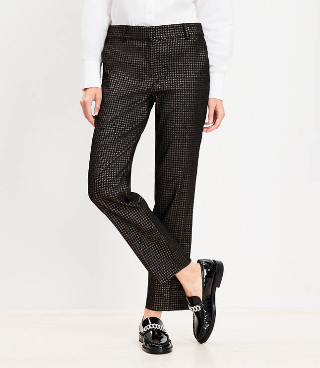 Riviera Slim Pants in Metallic Houndstooth Jacquard