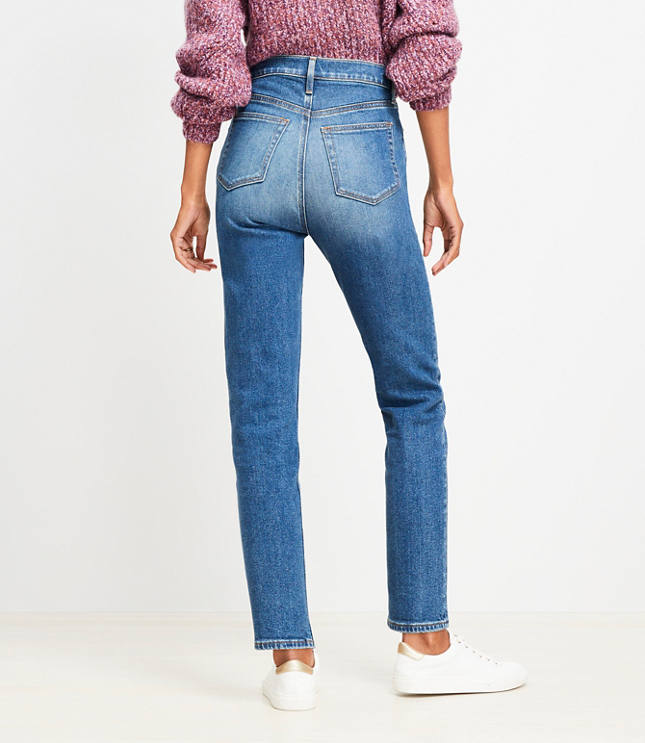 Petite High Rise Slim Jeans in Mid Vintage Wash