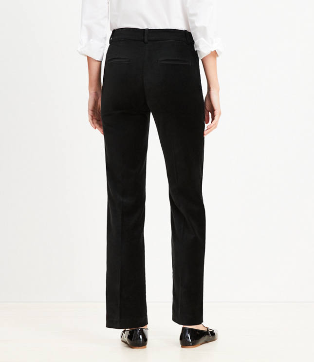 Petite Pintucked Full Length Straight Pants in Velvet