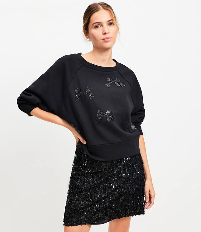 Sequin Bow Sweatshirt