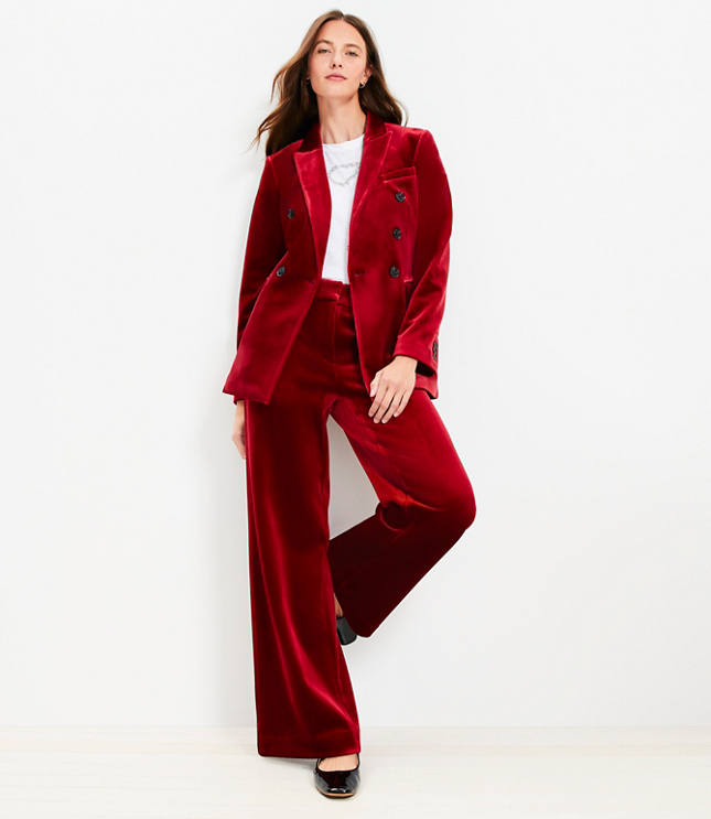 Petite Clean Wide Leg Pants in Velvet