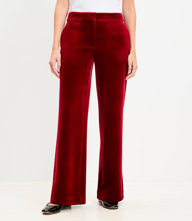 Petite Clean Wide Leg Pants in Velvet