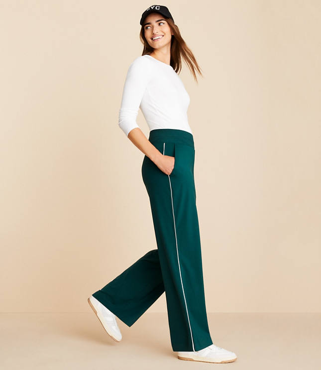 Lou & Grey Piped Luvstretch Wide Leg Pants