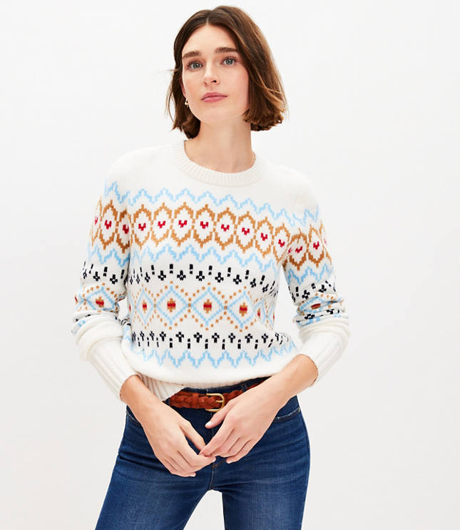 Petite Mixed Fair Isle Sweater