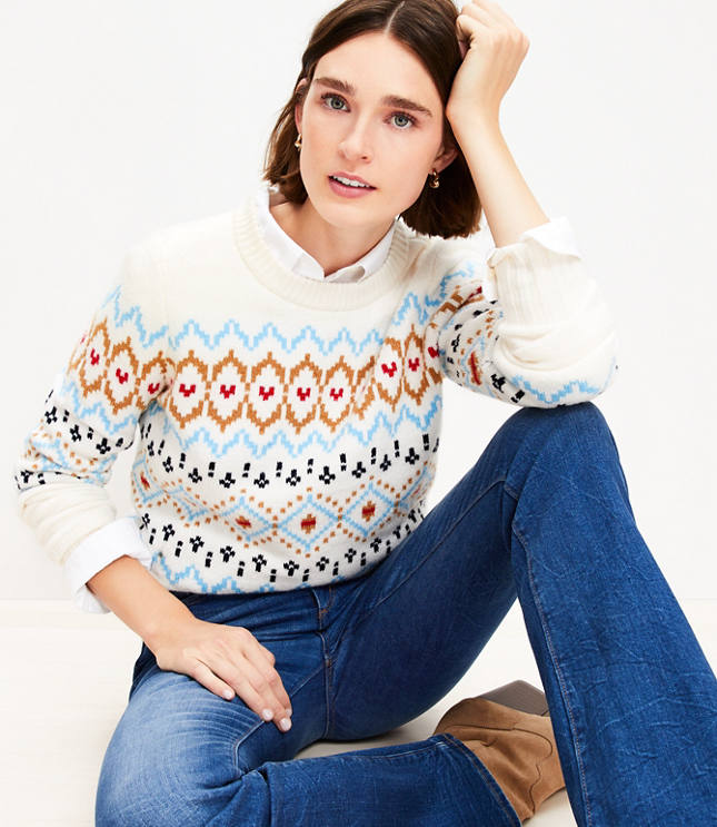 Petite Mixed Fair Isle Sweater