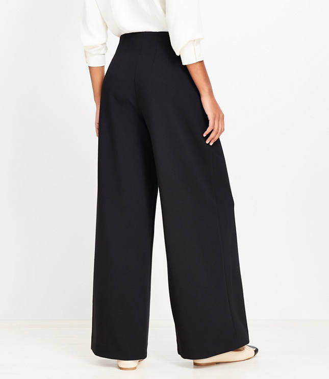 Petite Darted Palazzo Pants in Doubleface