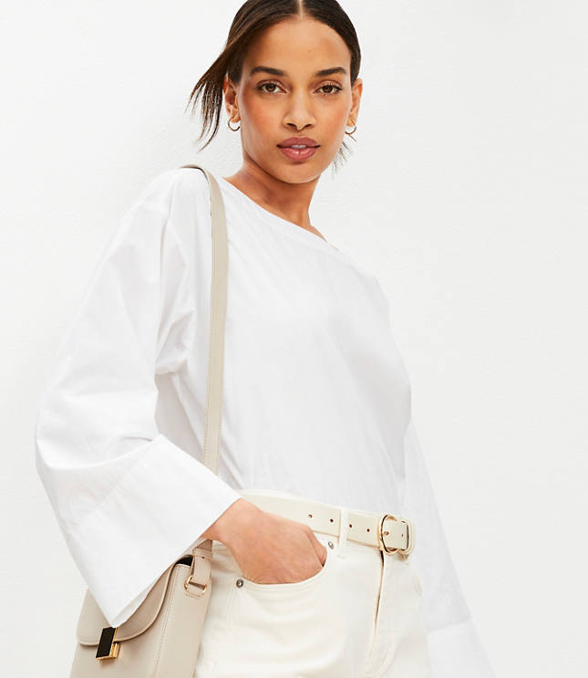 Poplin Wide Cuff Blouse