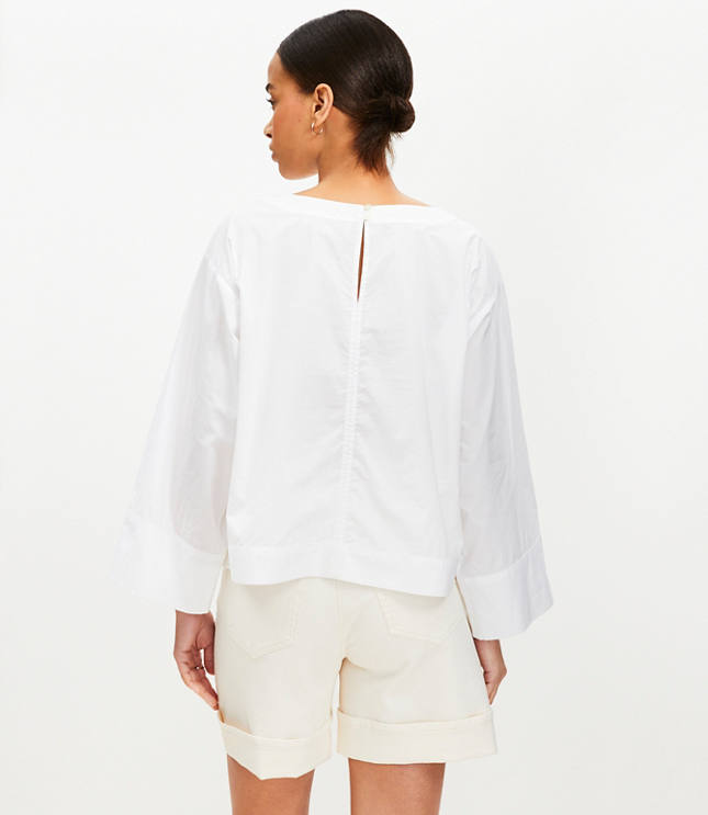 Poplin Wide Cuff Blouse