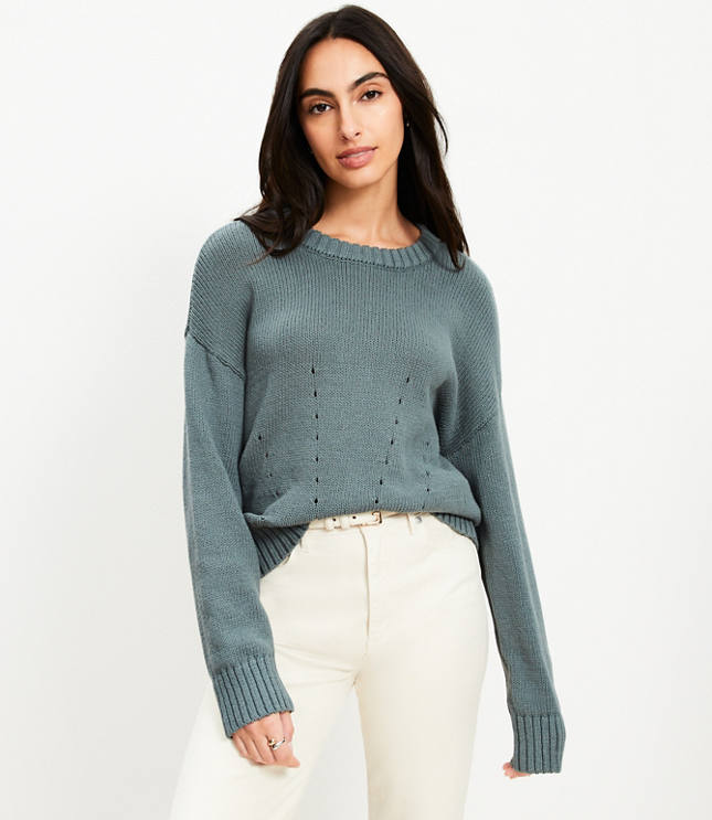 Pointelle Trim Sweater