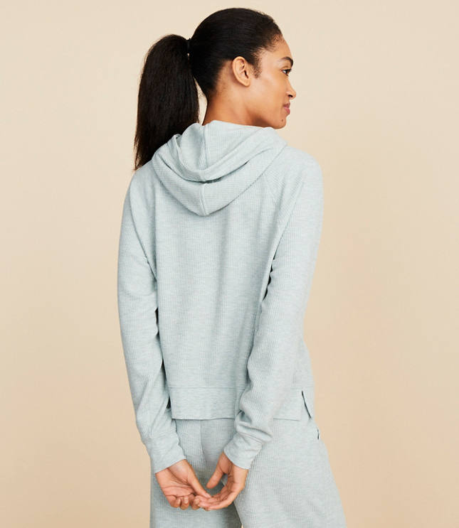 Lou & Grey Heathered Brushed Wafflestitch Tunic Hoodie