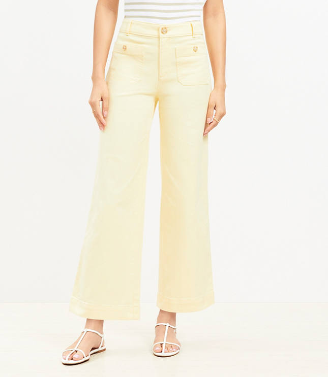Palmer Wide Leg Crop Pants in Twill