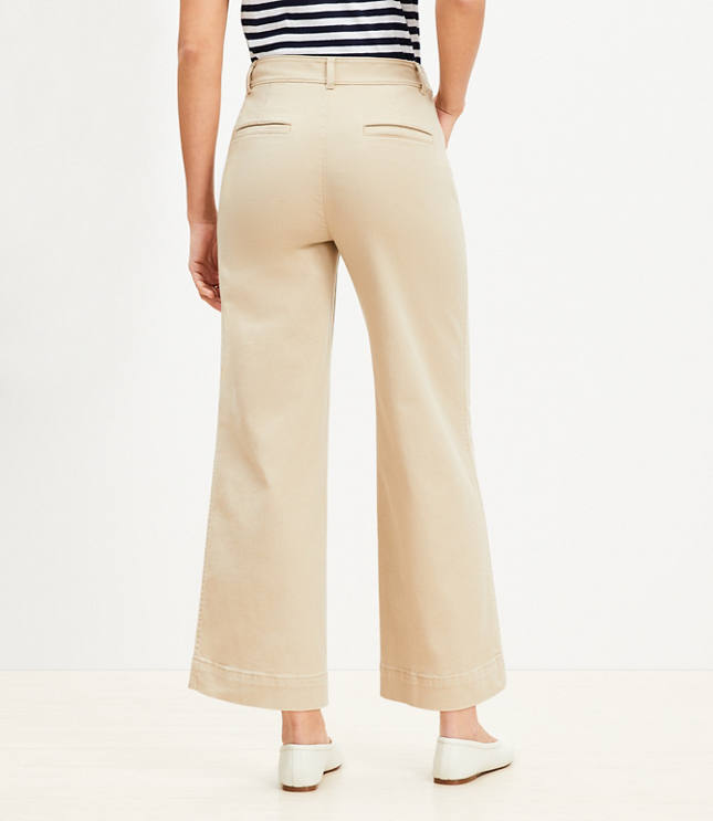 Palmer Wide Leg Crop Pants in Twill