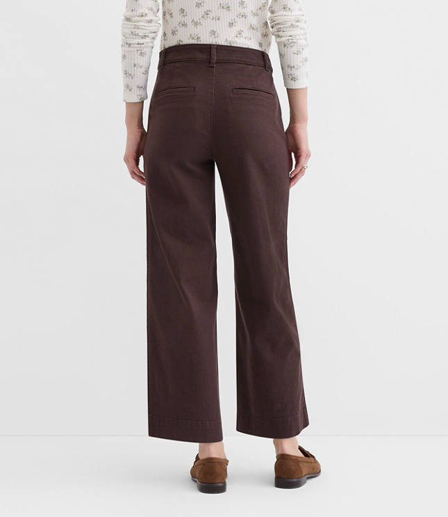 Palmer Wide Leg Crop Pants in Twill