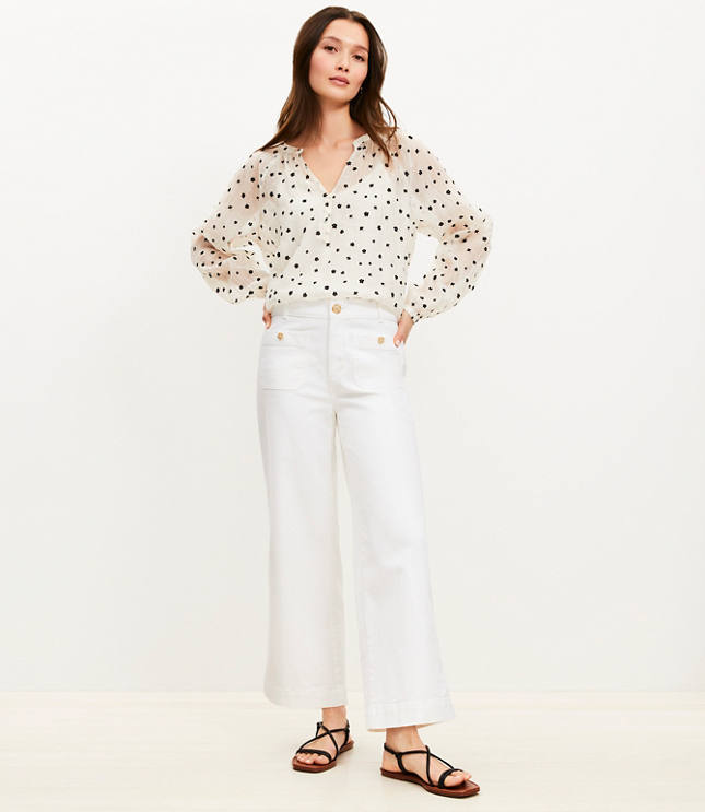 Palmer Wide Leg Crop Pants in Twill