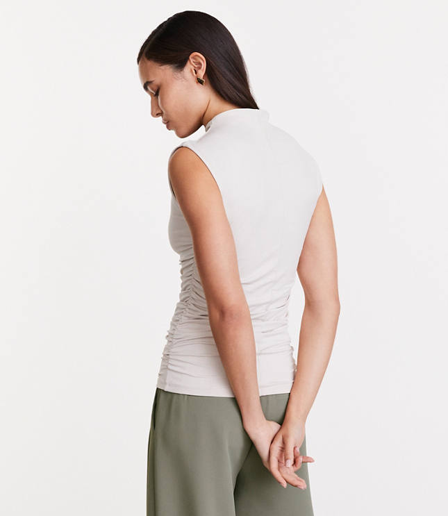LOFT Versa 360 Knit Ruched Mock Neck Top