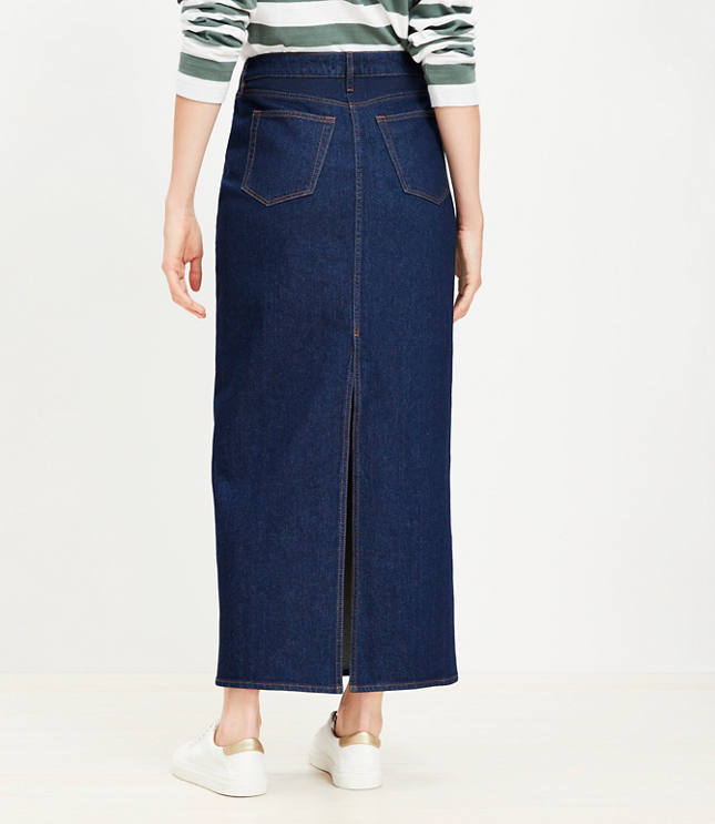 Denim Maxi Skirt Rinse Wash