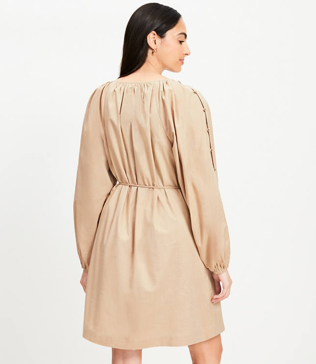 Button Sleeve Mini Dress