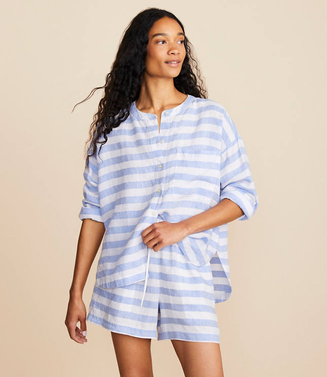 Lou & Grey Striped Linen Pocket Shirt