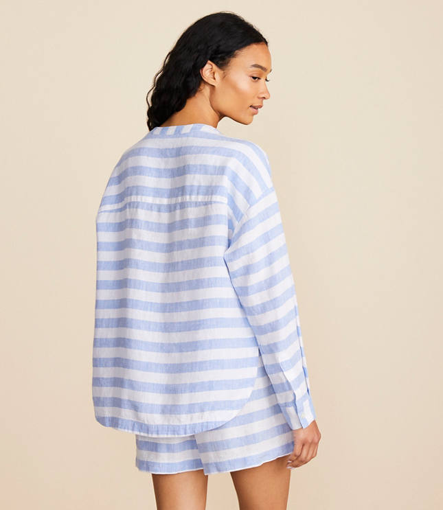 Lou & Grey Striped Linen Pocket Shirt