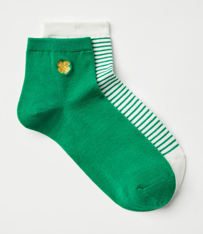 Clover & Stripe Ankle Sock Set