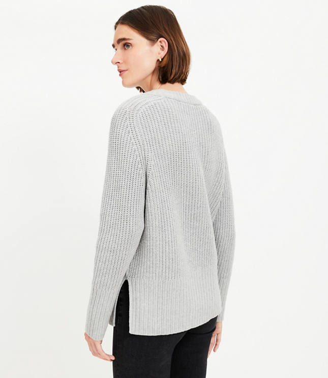 Heathered Ribbed Tunic Sweater