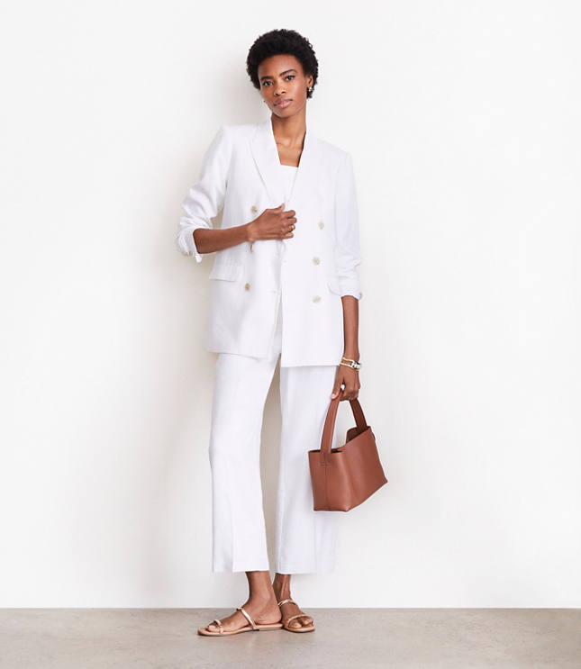Loft Petite LOFT Versa Pure Spun Double Breasted Blazer