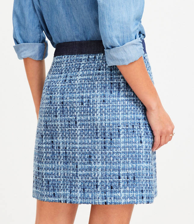 Denim Tweed Mini Skirt - image 3