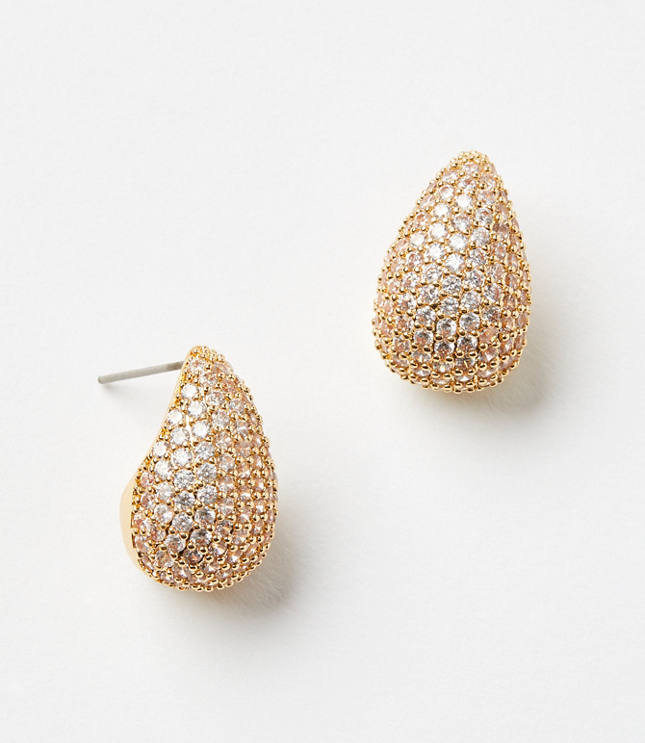 Crystal Teardrop Stud Earrings