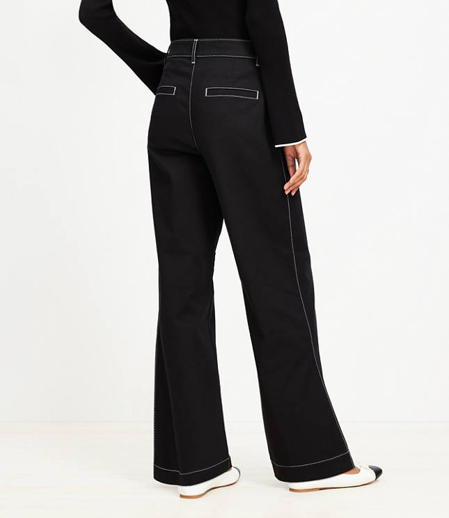 Palmer Wide Leg Pants in Pique