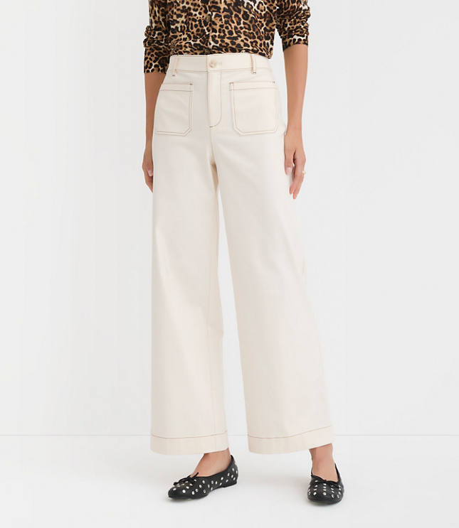 Palmer Wide Leg Pants in Pique