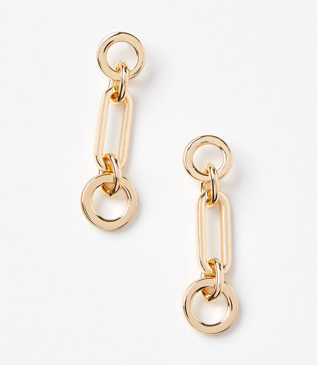 Refined Circle Link Drop Earrings