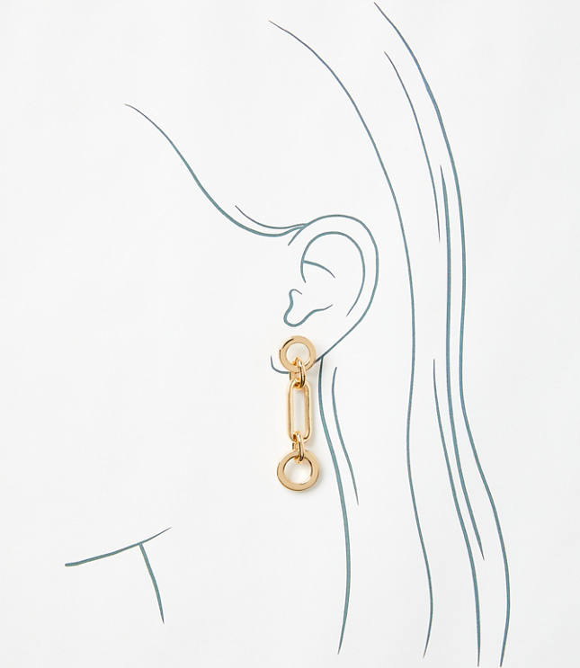 Refined Circle Link Drop Earrings