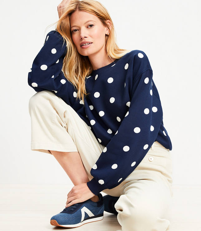 Petite Dotted Terry Sweatshirt