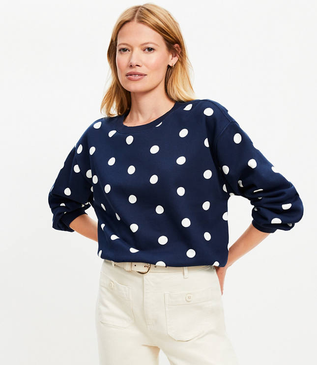 Petite Dotted Terry Sweatshirt