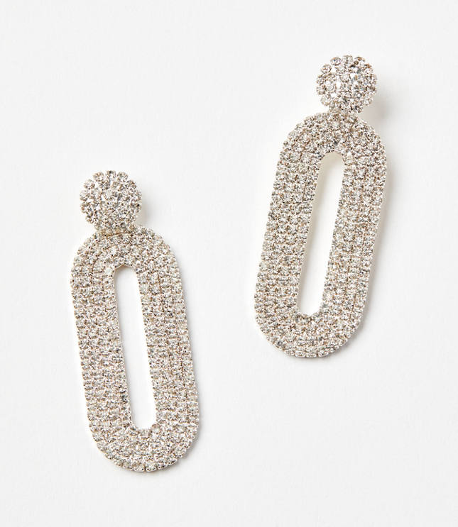 Pave Oval Statement Earrings