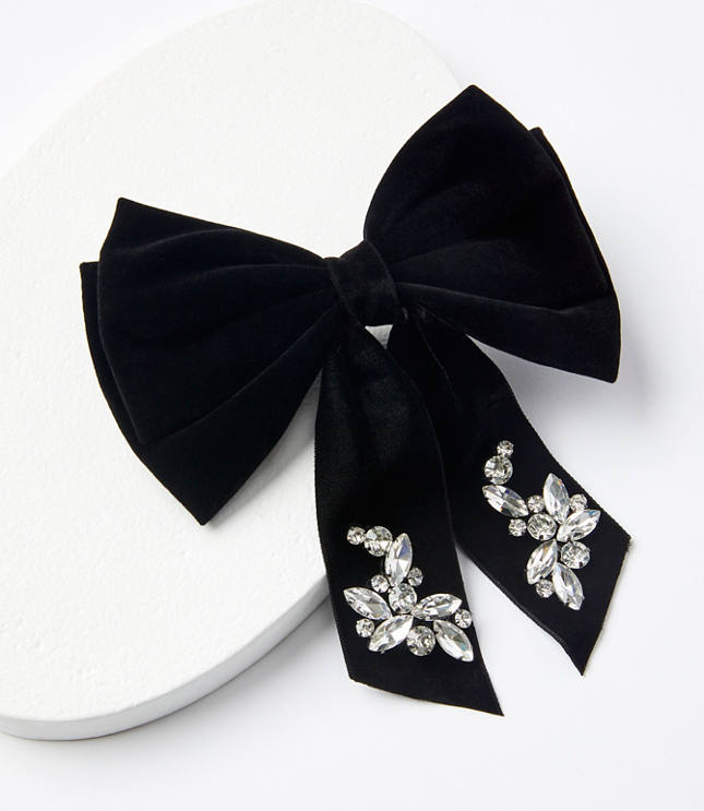 Sparkle Velvet Bow Barrette