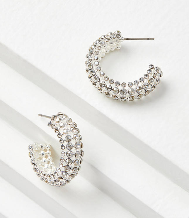 Chunky Pave Hoop Earrings