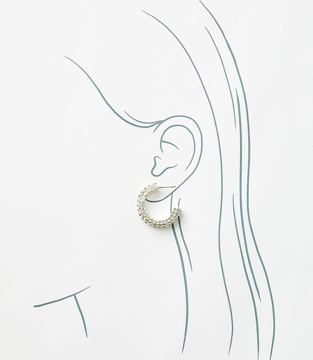 Chunky Pave Hoop Earrings