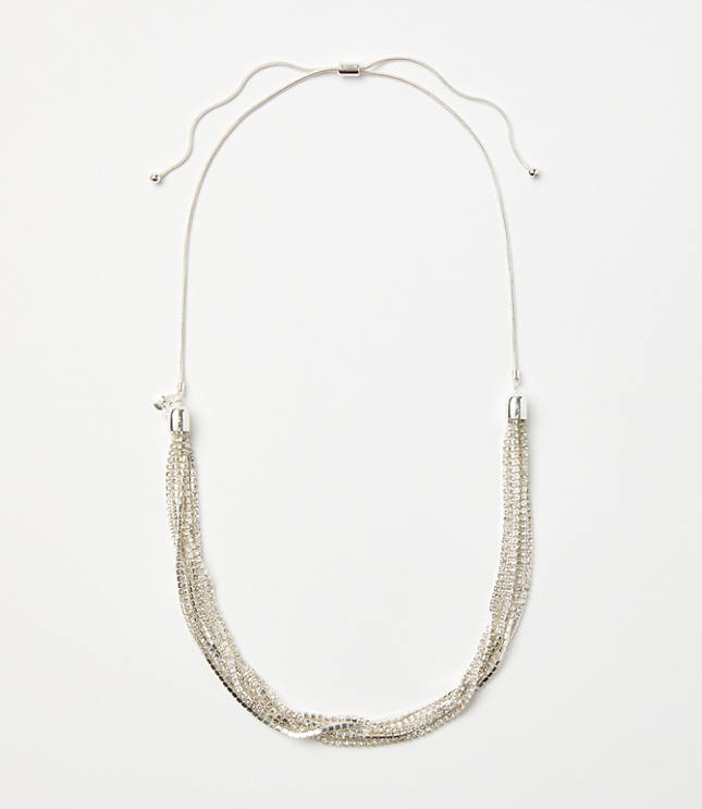 Crystal Multistrand Pull Tie Necklace