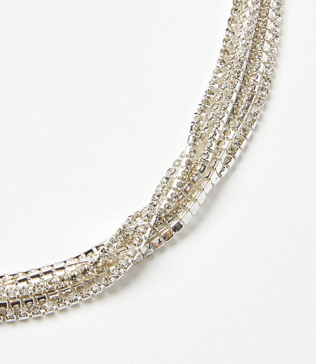 Crystal Multistrand Pull Tie Necklace